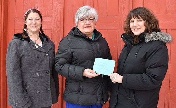 Dressing down earned $250 for the Cooperage. Pictured are Jenna Mauder, left; Bonnie Korb WMCHC medical secretary and organizer of the Dress Down Days; and Arrah Fisher.